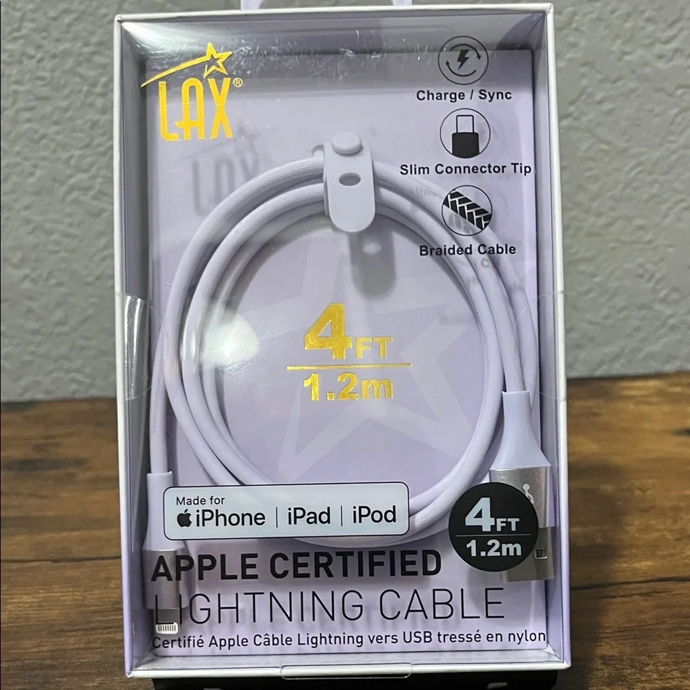 Apple Certified Lightning Cable.. NWT!! never opened Light purple color